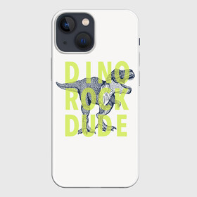 Чехол для iPhone 13 mini с принтом DINO ROCK DUDE в Белгороде,  |  | dino | games | roar | rock | rock star | t rex | дино | динозавр | динозавры | рок | рокер