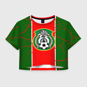 Женская футболка Crop-top 3D с принтом Сборная Мексики в Белгороде, 100% полиэстер | круглая горловина, длина футболки до линии талии, рукава с отворотами | волейбол атакующий удар | голы | мексика | новости | сборная мексики | спорт | футбол | чемпионат мира | чм | южная корея