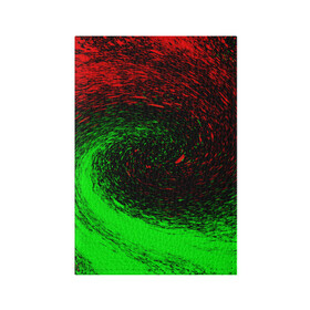 Обложка для паспорта матовая кожа с принтом КРАСНАЯ И ЗЕЛЕНАЯ КРАСКА в Белгороде, натуральная матовая кожа | размер 19,3 х 13,7 см; прозрачные пластиковые крепления | Тематика изображения на принте: tegunvteg | брызги | зеленая | краска | красная | неон
