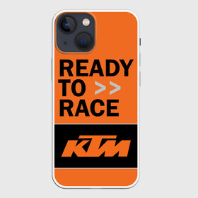 Чехол для iPhone 13 mini с принтом KTM | READY TO RACE (Z) в Белгороде,  |  | Тематика изображения на принте: enduro | ktm | moto | moto sport | motocycle | sportmotorcycle | ктм | мото | мото спорт | мотоспорт | спорт мото