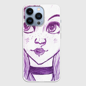 Чехол для iPhone 13 Pro с принтом девушка с чокером в Белгороде,  |  | art | color | creator | digital | illustration | illustrator | marker | meow | monster | paint | watercolor | woman | акварель | арт | девушка | диджитал | иллюстрация | карандаш | краски | маркеры | монстр | няша | няшный | поп | рисунок | создание | тво