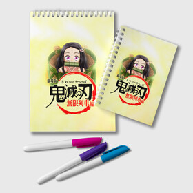 Блокнот с принтом Незуко Камадо Kimetsu no Yaiba в Белгороде, 100% бумага | 48 листов, плотность листов — 60 г/м2, плотность картонной обложки — 250 г/м2. Листы скреплены удобной пружинной спиралью. Цвет линий — светло-серый
 | demon slayer | kamado | kimetsu no yaiba | nezuko | tanjiro | аниме | гию томиока | зеницу агацума | иноске хашибира | камадо | клинок | корзинная девочка | манга | музан кибуцуджи | незуко | рассекающий демонов | танджиро