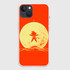 Чехол для iPhone 13 с принтом Гоку и луна в Белгороде,  |  | Тематика изображения на принте: anime | dragon ball | moon | аниме | анимэ | драгон бал | дрэгон бол | жемчуг дракона | луна