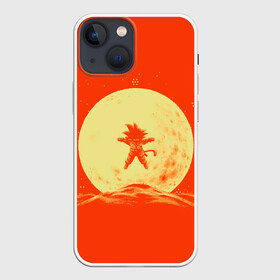 Чехол для iPhone 13 mini с принтом Гоку и луна в Белгороде,  |  | Тематика изображения на принте: anime | dragon ball | moon | аниме | анимэ | драгон бал | дрэгон бол | жемчуг дракона | луна