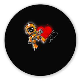Коврик для мышки круглый с принтом K-VRC | Love Death and Robots в Белгороде, резина и полиэстер | круглая форма, изображение наносится на всю лицевую часть | death | heart | hearts | k vrc | ldr | logo | love | netflix | robots | smile | анимация | кино | лого | лср | любовь | нетфликс | роботы | сердце | сериал | смайл | смайлик