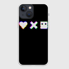 Чехол для iPhone 13 mini с принтом Love Death and Robots (Glitch) в Белгороде,  |  | death | glitch | heart | ldr | logo | love | netflix | robots | smile | анимация | глитч | глич | кино | лого | лср | любовь | нетфликс | роботы | сердце | сериал | смайл | смайлик