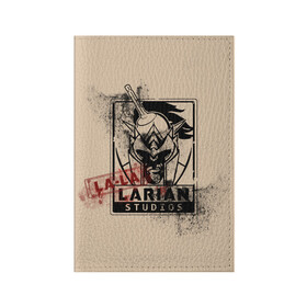 Обложка для паспорта матовая кожа с принтом La-La-Larian Studios в Белгороде, натуральная матовая кожа | размер 19,3 х 13,7 см; прозрачные пластиковые крепления | baldur s gate 3 | divinity | larian studios | игра | лариан