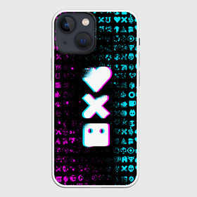 Чехол для iPhone 13 mini с принтом ЛЮБОВЬ СМЕРТЬ И РОБОТЫ в Белгороде,  |  | death | hear | ldr | logo | love | netflix | robots | smile | анимация | кино | лого | лср | любовь | нетфликс | роботы | сердце | сериал | смайл | смайлик
