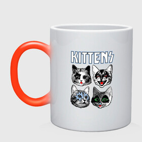 Кружка хамелеон с принтом Kittens в Белгороде, керамика | меняет цвет при нагревании, емкость 330 мл | animal | cat | cute | kiss | kitty | meow | rock | гитара | друг | животные | киска | кисс | китти | кот | котенок | котик | котэ | кошечка | кошка | метал | милый | музыка | мур | мяу | питомец | рок | тигр