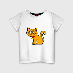 Детская футболка хлопок с принтом Котофей в Белгороде, 100% хлопок | круглый вырез горловины, полуприлегающий силуэт, длина до линии бедер | animal | cat | cute | kitty | meow | друг | животные | киска | китти | кот | котенок | котик | котэ | кошечка | кошка | милый | мур | мяу | питомец | тигр
