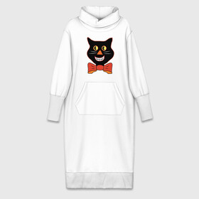 Платье удлиненное хлопок с принтом Smiling Cat в Белгороде,  |  | animal | cat | cute | kitty | meow | друг | животные | киска | китти | кот | котенок | котик | котэ | кошечка | кошка | милый | мур | мяу | питомец | тигр