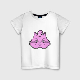 Детская футболка хлопок с принтом Pink Cat в Белгороде, 100% хлопок | круглый вырез горловины, полуприлегающий силуэт, длина до линии бедер | animal | cat | cute | kitty | meow | друг | животные | киска | китти | кот | котенок | котик | котэ | кошечка | кошка | милый | мур | мяу | питомец | тигр