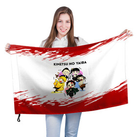 Флаг 3D с принтом Пять героев Kimetsu no Yaiba в Белгороде, 100% полиэстер | плотность ткани — 95 г/м2, размер — 67 х 109 см. Принт наносится с одной стороны | demon slayer | kamado | kimetsu no yaiba | nezuko | tanjiro | аниме | гию томиока | зеницу агацума | иноске хашибира | камадо | клинок | корзинная девочка | манга | музан кибуцуджи | незуко | рассекающий демонов | танджиро