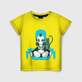 Детская футболка 3D с принтом Любовь, смерть и роботы в Белгороде, 100% гипоаллергенный полиэфир | прямой крой, круглый вырез горловины, длина до линии бедер, чуть спущенное плечо, ткань немного тянется | netflix | любовь | роботы | сериал