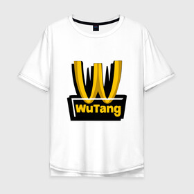 Мужская футболка хлопок Oversize с принтом W - Wu-Tang в Белгороде, 100% хлопок | свободный крой, круглый ворот, “спинка” длиннее передней части | black | hiphop | method man | music | new york | nyc | odb | old school | rap | rza | wu tang clan | wutang | ву тэнг | граффити | микрофон | музыка | нью йорк | рэп | рэпер | хипхоп