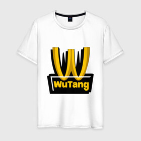Мужская футболка хлопок с принтом W - Wu-Tang в Белгороде, 100% хлопок | прямой крой, круглый вырез горловины, длина до линии бедер, слегка спущенное плечо. | black | hiphop | method man | music | new york | nyc | odb | old school | rap | rza | wu tang clan | wutang | ву тэнг | граффити | микрофон | музыка | нью йорк | рэп | рэпер | хипхоп