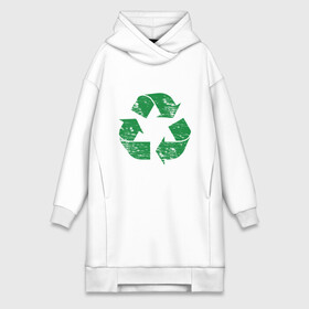 Платье-худи хлопок с принтом значок переработки экология в Белгороде,  |  | зеленые стрелочки | знак | значок переработки | ответсвенность | сортировка мусора | треугольник | экоактивист | экология