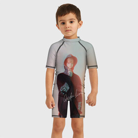 Детский купальный костюм 3D с принтом SODA LUV в Белгороде, Полиэстер 85%, Спандекс 15% | застежка на молнии на спине | soda luv | sodaluv | репер | репер soda | содалав