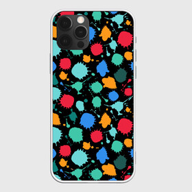 Чехол для iPhone 12 Pro с принтом Брызги красок в Белгороде, силикон | область печати: задняя сторона чехла, без боковых панелей | брызги | краски | палитра | пятна | радуга | текстура | цвет | яркое