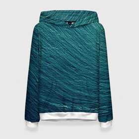 Женская толстовка 3D с принтом Endless Sea в Белгороде, 100% полиэстер  | двухслойный капюшон со шнурком для регулировки, мягкие манжеты на рукавах и по низу толстовки, спереди карман-кенгуру с мягким внутренним слоем. | background | blue | dark | gradient | green | lines | ocean | paints | ripples | sea | spot | spots | stripes | texture | waves | волны | голубая | градиент | зеленый | краски | линии | море | океан | полосы | пятна | пятно | рябь | текстура | т