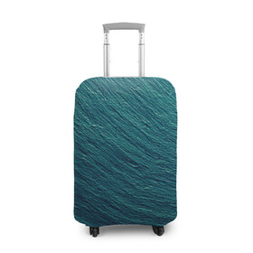 Чехол для чемодана 3D с принтом Endless Sea в Белгороде, 86% полиэфир, 14% спандекс | двустороннее нанесение принта, прорези для ручек и колес | background | blue | dark | gradient | green | lines | ocean | paints | ripples | sea | spot | spots | stripes | texture | waves | волны | голубая | градиент | зеленый | краски | линии | море | океан | полосы | пятна | пятно | рябь | текстура | т
