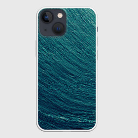 Чехол для iPhone 13 mini с принтом Endless Sea в Белгороде,  |  | background | blue | dark | gradient | green | lines | ocean | paints | ripples | sea | spot | spots | stripes | texture | waves | волны | голубая | градиент | зеленый | краски | линии | море | океан | полосы | пятна | пятно | рябь | текстура | т