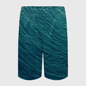 Детские спортивные шорты 3D с принтом Endless Sea в Белгороде,  100% полиэстер
 | пояс оформлен широкой мягкой резинкой, ткань тянется
 | Тематика изображения на принте: background | blue | dark | gradient | green | lines | ocean | paints | ripples | sea | spot | spots | stripes | texture | waves | волны | голубая | градиент | зеленый | краски | линии | море | океан | полосы | пятна | пятно | рябь | текстура | т