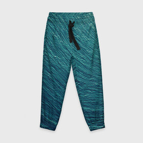 Детские брюки 3D с принтом Endless Sea в Белгороде, 100% полиэстер | манжеты по низу, эластичный пояс регулируется шнурком, по бокам два кармана без застежек, внутренняя часть кармана из мелкой сетки | background | blue | dark | gradient | green | lines | ocean | paints | ripples | sea | spot | spots | stripes | texture | waves | волны | голубая | градиент | зеленый | краски | линии | море | океан | полосы | пятна | пятно | рябь | текстура | т