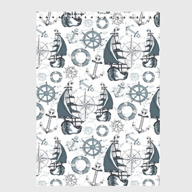 Скетчбук (блокнот) с принтом Морской узор  Nautical Pattern в Белгороде, 100% бумага
 | 48 листов, плотность листов — 100 г/м2, плотность картонной обложки — 250 г/м2. Листы скреплены сверху удобной пружинной спиралью | anchor | anchors | lifebuoy | maritime | nautica | sail | sailboat | ship | ships | для моряков | компас | корабли | корабль | морская тематика | морской волк | моряк | парусник | роза ветров | спасательный круг | стороны света