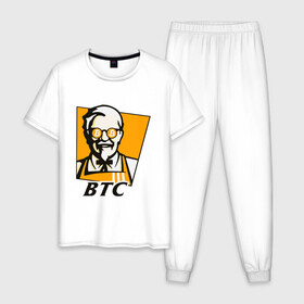 Мужская пижама хлопок с принтом BITCOIN / БИТКОИН / KFC в Белгороде, 100% хлопок | брюки и футболка прямого кроя, без карманов, на брюках мягкая резинка на поясе и по низу штанин
 | Тематика изображения на принте: binance | binance com | bitcoin | bittrex com | btc | exmo me | hodl | kfc | trading | банан | банан биржа | бинанс | биткоин | график | криптовалюта биржа | криптотрейдер | криптотрейдинг | кфс. | трейдинг