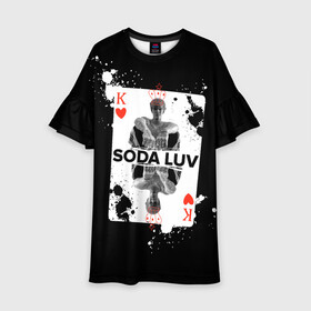 Детское платье 3D с принтом Репер - SODA LUV в Белгороде, 100% полиэстер | прямой силуэт, чуть расширенный к низу. Круглая горловина, на рукавах — воланы | rap | rapper | soda luv | st. petersburg | vladislav terentyuk | владислав терентюк | репер | рэп | рэп исполнитель | санкт петербург