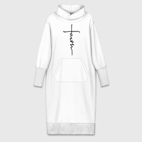 Платье удлиненное хлопок с принтом Вера в Белгороде,  |  | cross | faith | inscription | вера | крест | надпись