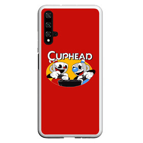 Чехол для Honor 20 с принтом Cuphead в Белгороде, Силикон | Область печати: задняя сторона чехла, без боковых панелей | Тематика изображения на принте: animation | cup | cuphead | gamer | mugman | retro | run and gun | shooter | анимация | ретро | чашек | чашка | чашкоголовый | шутер