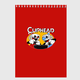 Скетчбук (блокнот) с принтом Cuphead в Белгороде, 100% бумага
 | 48 листов, плотность листов — 100 г/м2, плотность картонной обложки — 250 г/м2. Листы скреплены сверху удобной пружинной спиралью | animation | cup | cuphead | gamer | mugman | retro | run and gun | shooter | анимация | ретро | чашек | чашка | чашкоголовый | шутер