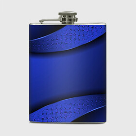 Фляга с принтом 3D BLUE Вечерний синий цвет в Белгороде, металлический корпус | емкость 0,22 л, размер 125 х 94 мм. Виниловая наклейка запечатывается полностью | 3d | 3д | luxury | versace | vip | абстракция | блеск | блестки | версаче | вип | паттерн | роскошь | соты | текстуры