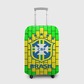 Чехол для чемодана 3D с принтом Сборная Бразилии в Белгороде, 86% полиэфир, 14% спандекс | двустороннее нанесение принта, прорези для ручек и колес | brazil | neymar | бразилия | коутиньо | марсело | неймар | роберто карлос | роналдиньо | роналдо | сборная бразилии | спорт | футбол | чемпионат мира