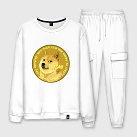 Мужской костюм хлопок с принтом DOGECOIN / DOGE / ДОГИКОИН в Белгороде, 100% хлопок | на свитшоте круглая горловина, мягкая резинка по низу. Брюки заужены к низу, на них два вида карманов: два “обычных” по бокам и два объемных, с клапанами, расположенные ниже линии бедра. Брюки с мягкой трикотажной резинкой на поясе и по низу штанин. В поясе для дополнительного комфорта — широкие завязки | crypto | cryptocurrency | doge | dogecoin | elon mask | trading | биржа криптовалют | доги | догикоин | илон маск | криптовалюта | мем | трейдинг.