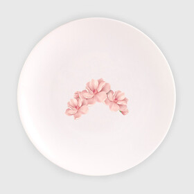 Тарелка 3D с принтом Розовые цветы вишни в Белгороде, фарфор | диаметр - 210 мм
диаметр для нанесения принта - 120 мм | tegunvteg | арт | вектор | весна | ветка | женственно | нежно | природа | рисунок | сакура | цветение | цветочки | цветущая вишня | цветы