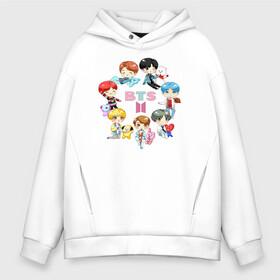 Мужское худи Oversize хлопок с принтом BTS Toys BT21 БТС БТ21 в Белгороде, френч-терри — 70% хлопок, 30% полиэстер. Мягкий теплый начес внутри —100% хлопок | боковые карманы, эластичные манжеты и нижняя кромка, капюшон на магнитной кнопке | Тематика изображения на принте: bangtan | bangtan boys | beyond the scene | bt21 | bts | bts toys | carton | бангтан | бт21 | бтс | группа бтс