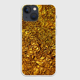 Чехол для iPhone 13 mini с принтом Сусальное золото в Белгороде,  |  | gold | золото | золотой | мятая | сусальное | фольга