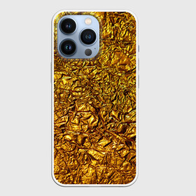 Чехол для iPhone 13 Pro с принтом Сусальное золото в Белгороде,  |  | Тематика изображения на принте: gold | золото | золотой | мятая | сусальное | фольга