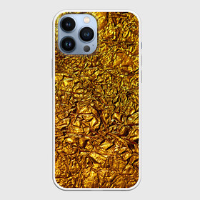Чехол для iPhone 13 Pro Max с принтом Сусальное золото в Белгороде,  |  | gold | золото | золотой | мятая | сусальное | фольга