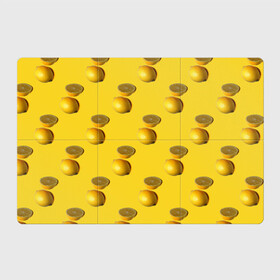 Магнитный плакат 3Х2 с принтом Летние лимоны в Белгороде, Полимерный материал с магнитным слоем | 6 деталей размером 9*9 см | Тематика изображения на принте: желтый | лето | лимон | паттерн | сочный | цитрус