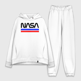 Женский костюм хлопок Oversize с принтом NASA в Белгороде,  |  | astronomy | fashion | logo | nasa | national | rocket | sky | space | stars | text | usa | звезды | космос | линии | логотип | модные | надпись | наса | планеты | полоски | ракеты | сша | текст