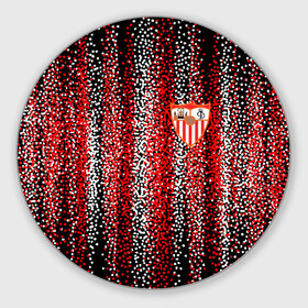 Коврик для мышки круглый с принтом Sevilla в Белгороде, резина и полиэстер | круглая форма, изображение наносится на всю лицевую часть | bono | diego carlos | fernando | football | goal | gol | goles | highlights | kounde | laliga | laliga santander | liga | luuk de jong | ocampos | rakitic | resumen | sevilla | suso