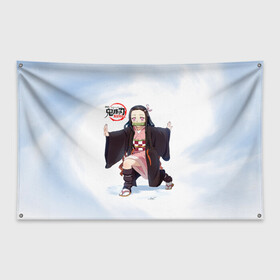 Флаг-баннер с принтом Nezuko Kamado Kimetsu no Yaiba в Белгороде, 100% полиэстер | размер 67 х 109 см, плотность ткани — 95 г/м2; по краям флага есть четыре люверса для крепления | demon slayer | kamado | kimetsu no yaiba | nezuko | tanjiro | аниме | гию томиока | зеницу агацума | иноске хашибира | камадо | клинок | корзинная девочка | манга | музан кибуцуджи | незуко | рассекающий демонов | танджиро