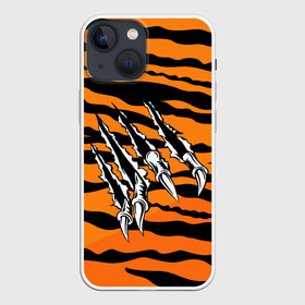 Чехол для iPhone 13 mini с принтом След от когтей тигра в Белгороде,  |  | tiger | восточный тигр | год тигра | когти | кошка | тигр | тигренок | хищник