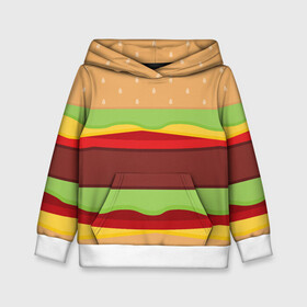 Детская толстовка 3D с принтом Бутерброд в Белгороде, 100% полиэстер | двухслойный капюшон со шнурком для регулировки, мягкие манжеты на рукавах и по низу толстовки, спереди карман-кенгуру с мягким внутренним слоем | background | burger | fast food | food | hamburger | sandwich | texture | будет | бургер | бутерброд | гамбургер | еда | текстура | фастфуд | фон