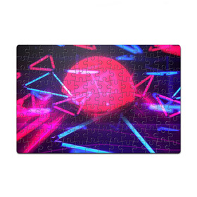 Головоломка Пазл магнитный 126 элементов с принтом IN DA CLUB! в Белгороде, полимерный материал с магнитным слоем | 126 деталей, размер изделия —  180*270 мм | blue | pink | purple | абстрактное | геометрия | розовый