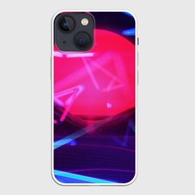 Чехол для iPhone 13 mini с принтом IN DA CLUB в Белгороде,  |  | blue | pink | purple | абстрактное | геометрия | розовый